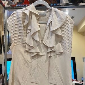 Lovely light grey tie-neck silk Geren Ford blouse Size 6